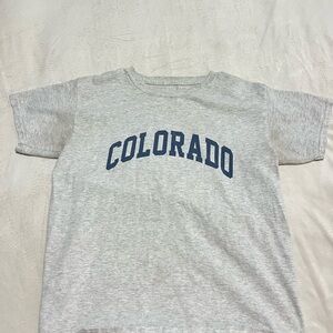 COLORADO Kids Tee - Light Gray with Navy Print